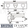 Bristan Bright Wall Mounted Bath Filler Dimensions